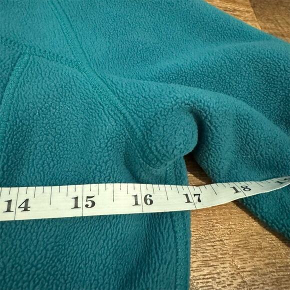 Eddie Bauer XS Teal Green Fleece Jacket Full Zip Pockets Hiking Walking Outdoor - Picture 9 of 11